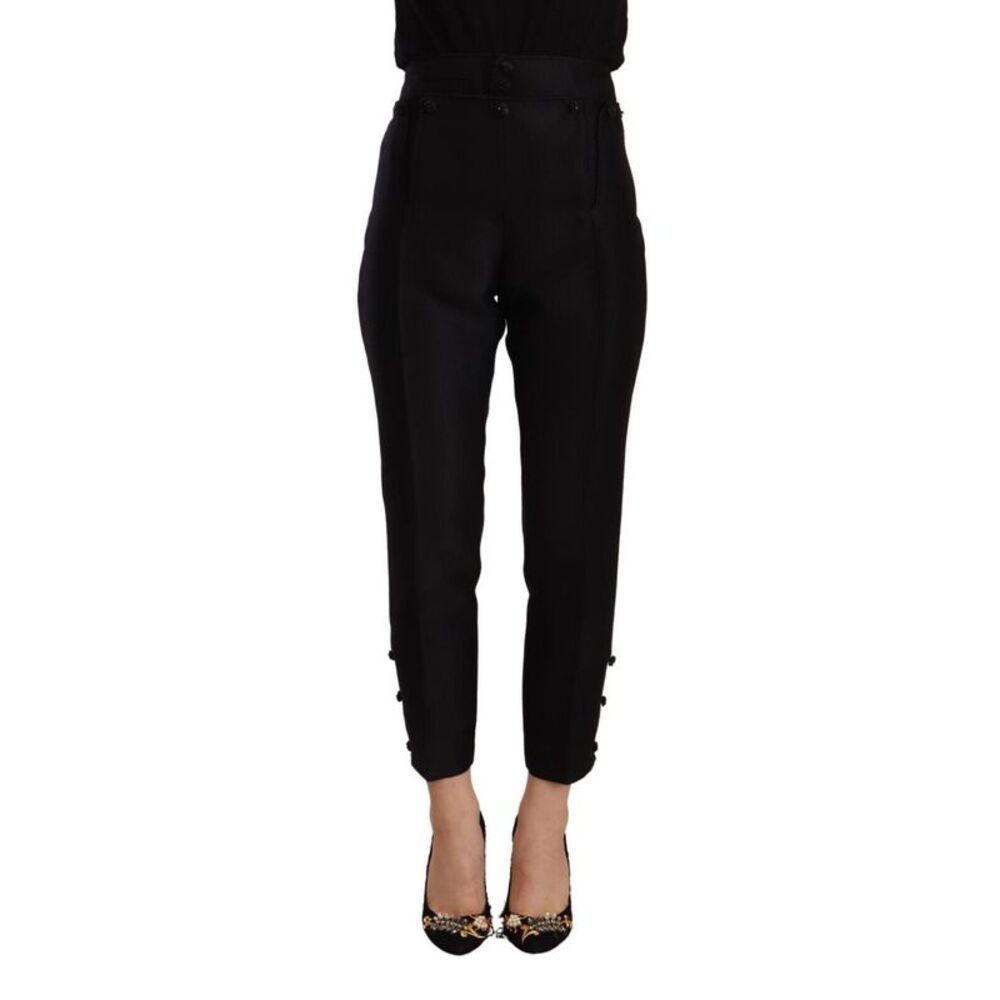 Dsquared² Black Wool High Waist Skinny Women Women's Pants